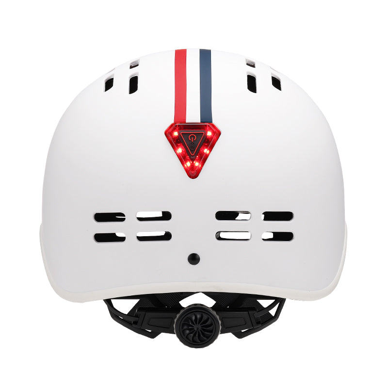 Casque vélo urbain bleu blanc rouge Pédale Maurice