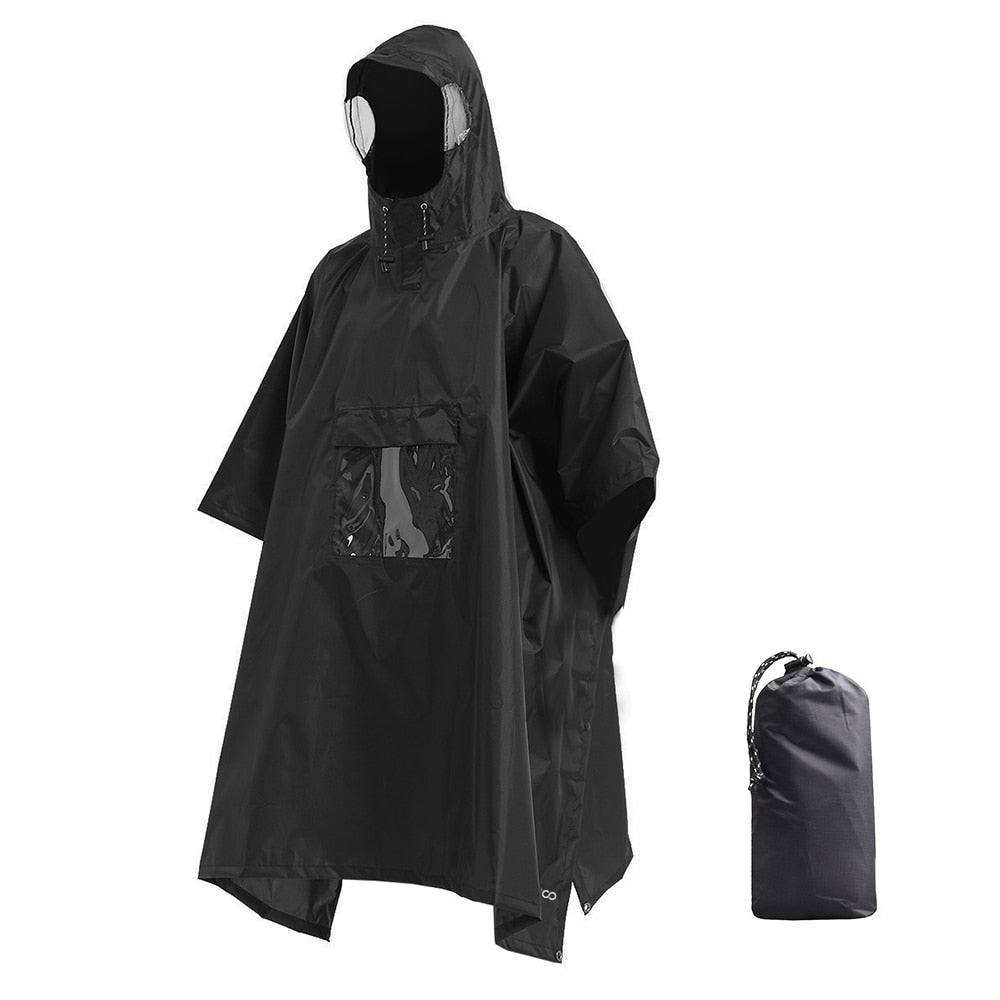 Poncho noir imperméable avec rangement téléphone Pédale Maurice