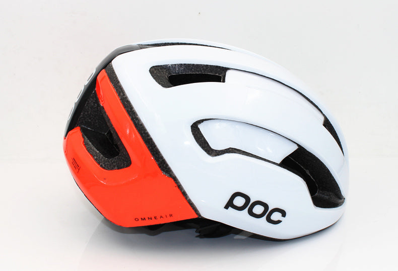 Casque vélo route design blanc et rouge Pédale Maurice