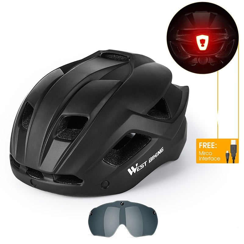 Casque vélo de route avec visière & LED Pédale Maurice