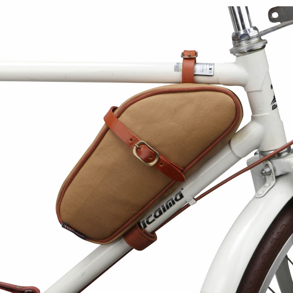 Sacoche pochette cadre & selle étanche vintage Pédale Maurice