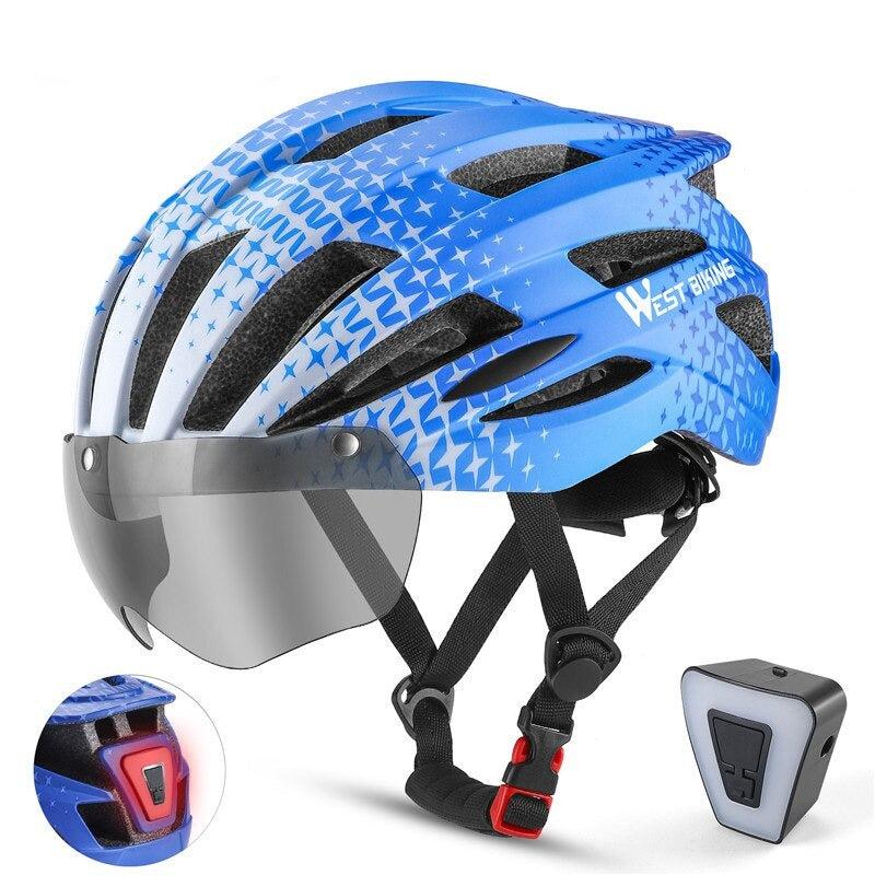 casque vélo avec visière et lumière